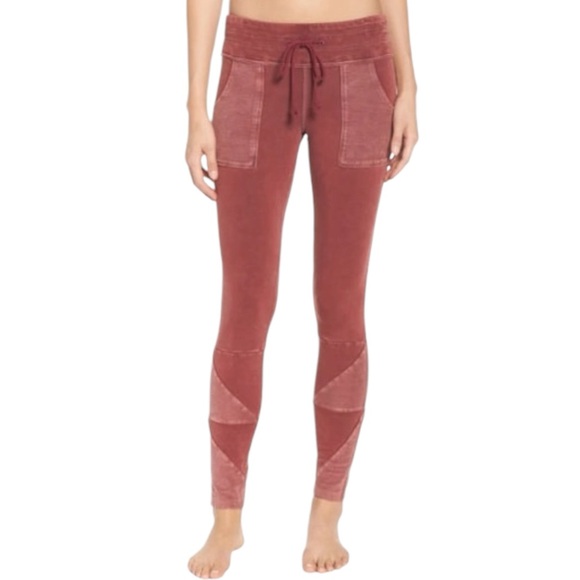 FREE PEOPLE | Kyoto High-Rise Ankle Legging | Patchwork Sweatpants Pockets Small - Picture 3 of 7